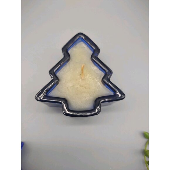 Vintage Cobalt Blue Glass Celestial Star Candle Holders, Fir Tree Candle, READ - Picture 6 of 17